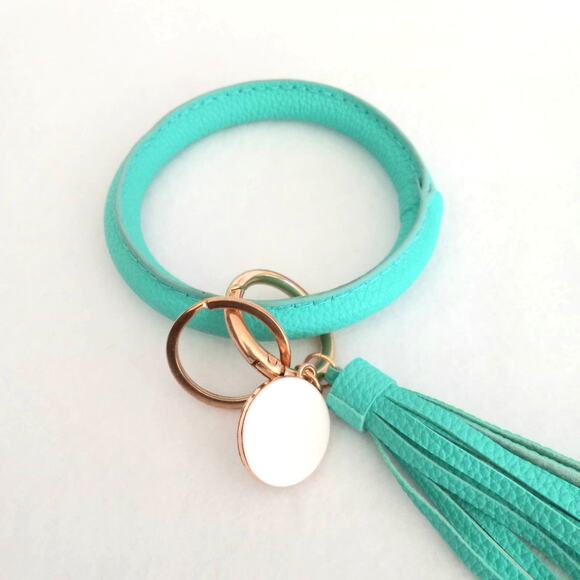 no brand Accessories - Turquoise Keychain Ring Wrist Bracelet With Tassel Fringe NEW